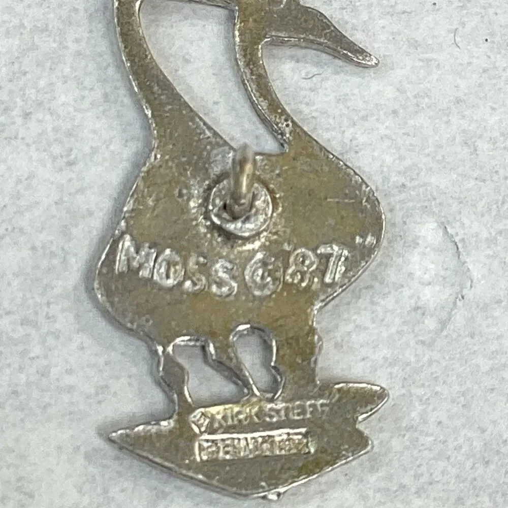 Vtg Kirk Stieff Pewter Geese Pin Brooch P Buckley Moss Society 1987 1-1/8" - Picture 5 of 9
